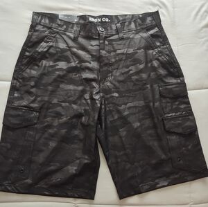 Black Cargo Shorts with Relaxed Fit